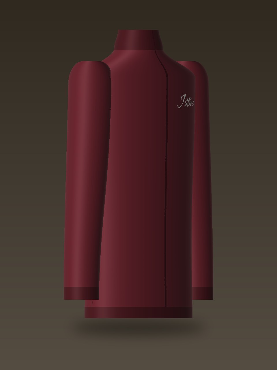 Track Jacket — Burgundy, three-quarter