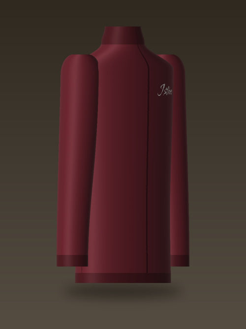 Track Jacket — Burgundy, three-quarter